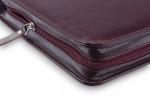A4 size conference folder with a zipper made of genuine leather. 24 BL 0-2F