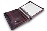 A4 size conference folder with a zipper made of genuine leather. 24 BL 0-2F