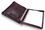 A4 size conference folder with a zipper made of genuine leather. 24 BL 0-2F