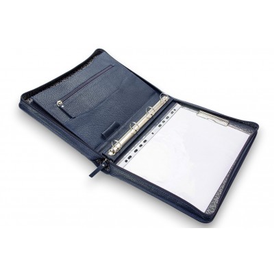 A4 size conference folder with a zipper made of genuine leather. 24R EL-4-3F