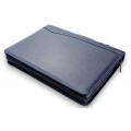 A4 size conference folder with a zipper made of genuine leather. 24R EL 4-3F